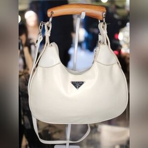 Vintage White Prada Leather Cleo Women's Bag